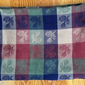 56x78 woven cotton tablecloth Jacquard plaid pine cones rectangular